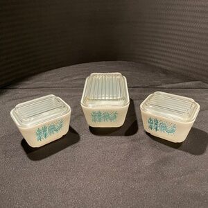 Vintage Pyrex Complete Set Butterprint Refrigerator Dishes With Lids